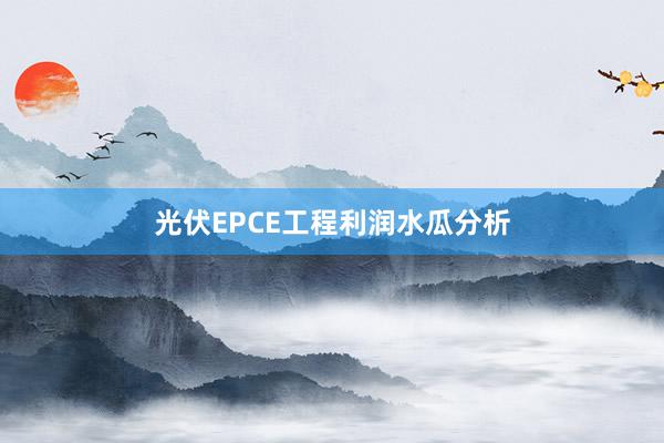 光伏EPCE工程利润水瓜分析